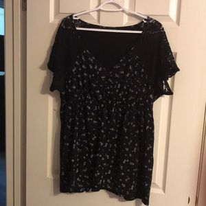 Babydoll floral print top